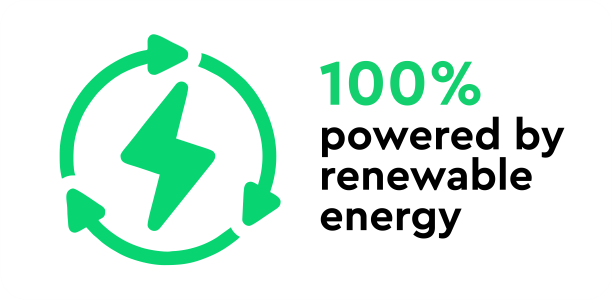 Hosting naše web stranice 100% se napaja električnom energijom iz obnovljivih izvora