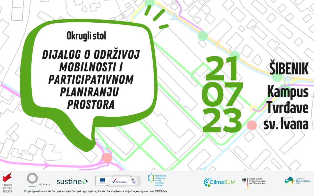 Pridružite se okruglom stolu “Dijalog o održivoj mobilnosti i participativnom planiranju prostora” u Šibeniku