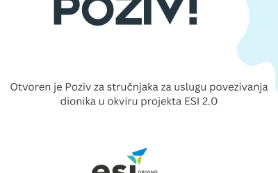 Otvoren je Poziv za stručnjaka za uslugu povezivanja dionika u okviru projekta ESI 2.0