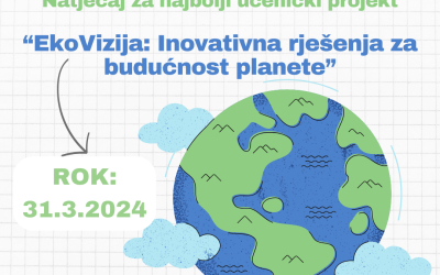 Prijavite svoje projekte za natječaj “EkoVizija: Inovativna rješenja za budućnost planete” do kraja ožujka!