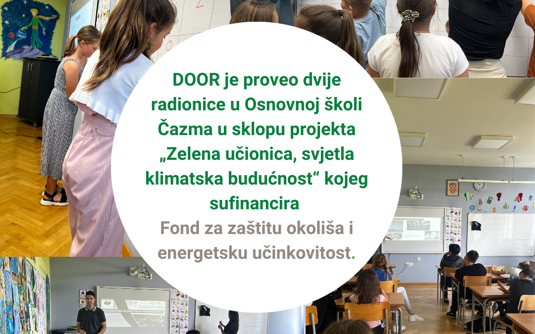 Proveli smo dvije radionice u  OŠ Čazma u sklopu projekta „Zelena učionica, svjetla klimatska budućnost“