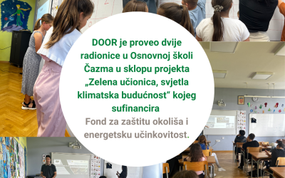 Proveli smo dvije radionice u  OŠ Čazma u sklopu projekta „Zelena učionica, svjetla klimatska budućnost“