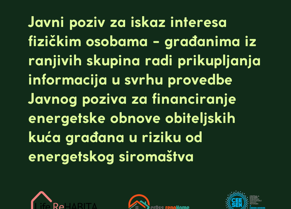 Fond za zaštitu okoliša i energetsku učinkovitost poziva zainteresirane građane u riziku od energetskog siromaštva da se prijave na Poziv za iskaz interesa.